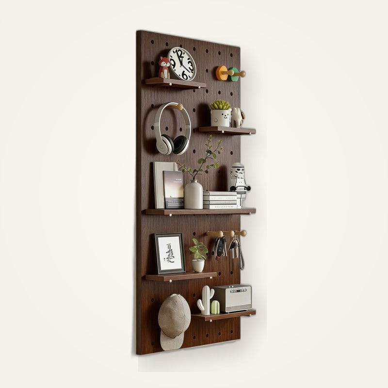 Square solid wood pegboard panel