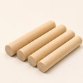 Four solid wood pegboard dowels 20 mm diameter by 11.5 cm long on a white background